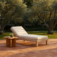 Elegant Modern Lounge Chair in Garden with Sunlight and Green Foliage