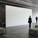 Minimalist modern office lobby with business professionals