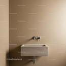 Minimalist Modern Concrete Sink with Wall-Mounted Faucet in Beige Interior