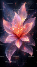 Ethereal Glowing Flower with Luminescent Petals and Cosmic Glow