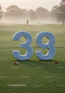 Golf Course with Large 39 Made from Golf Balls