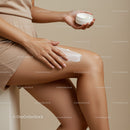 Woman Applying Body Lotion for Smooth Skin and Relaxation