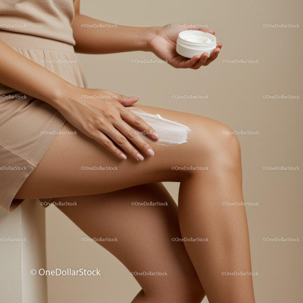 Woman Applying Body Lotion for Smooth Skin and Relaxation