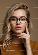 Elegant Blonde Woman Wearing Glasses for a Modern Fashion Look