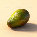 Fresh ripe avocado casting soft shadow on beige surface