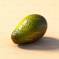 Fresh ripe avocado casting soft shadow on beige surface