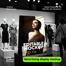 Advertising display in clothing store Editable PSD Mockup preview