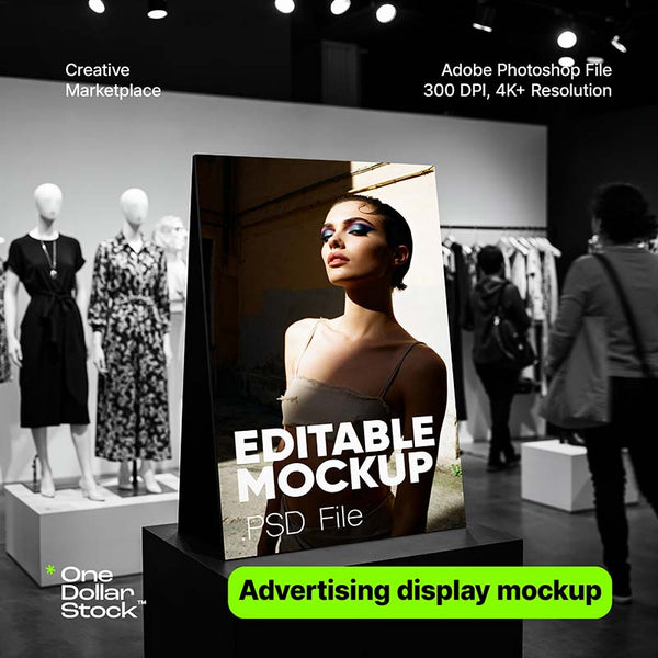 Reklamowy stojak ekspozycyjny w nowoczesnym sklepie odzieżowym