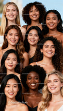 Smiling diverse women showcasing natural beauty and confidence