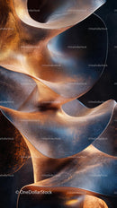 Abstract Metallic Sculpture with Smooth Curves and Copper Tones