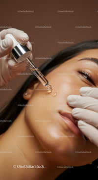 Close-up of Woman Receiving Facial Serum Treatment Beauty Concept