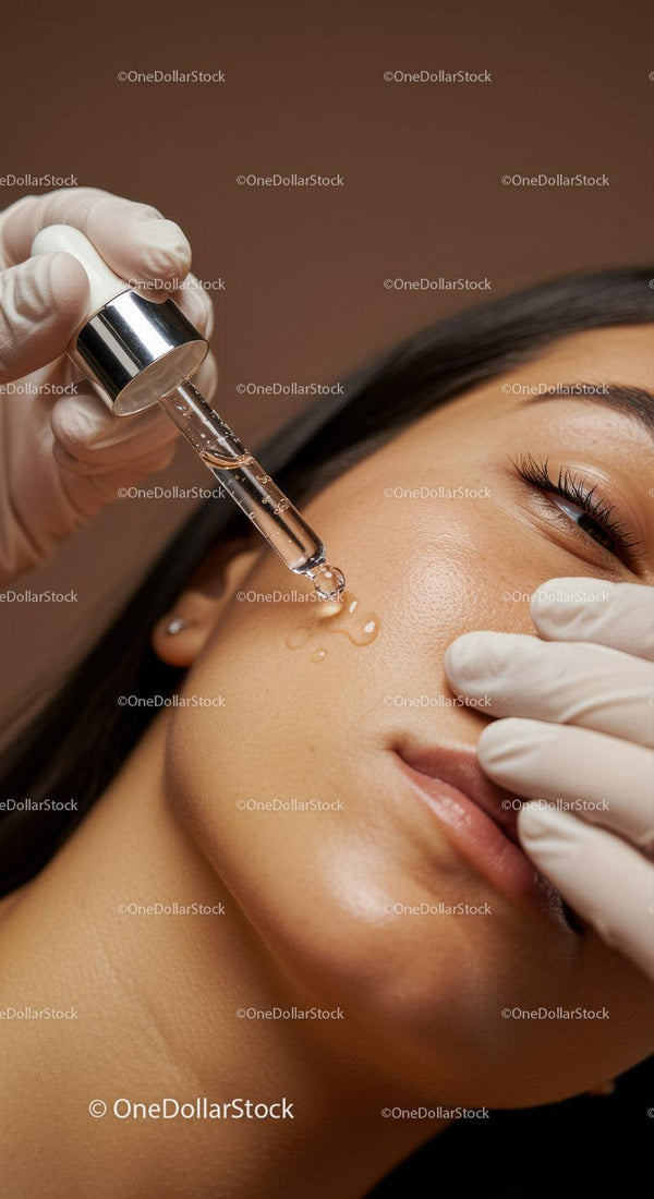 Close-up of Woman Receiving Facial Serum Treatment Beauty Concept