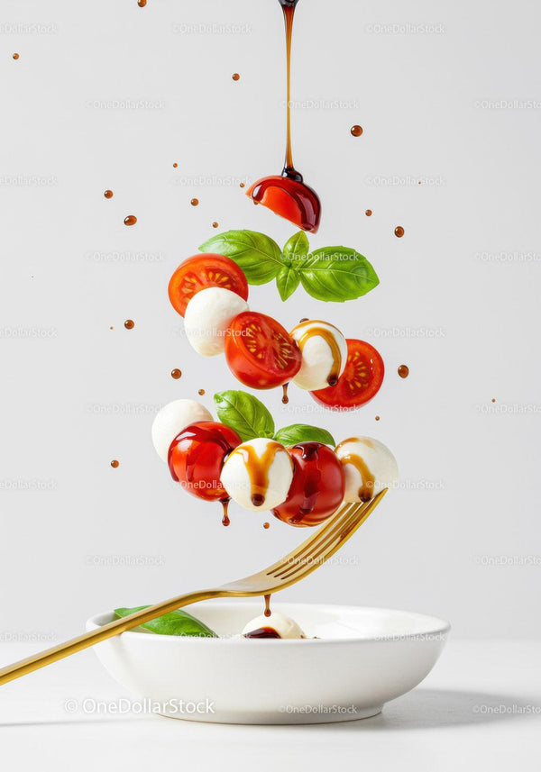Fresh Caprese Salad Ingredients with Balsamic Drizzle