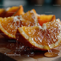 Fresh Juicy Orange Slices on Wooden Surface for Healthy Eating
