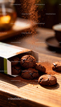 Rich chocolate cookies dusted with cocoa powder