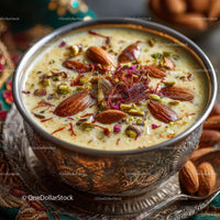Traditional Indian Sweets Dessert with Pistachios Almonds and Rose Petals