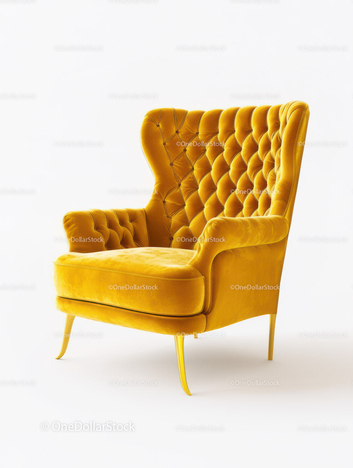 Elegant Yellow Velvet Armchair for Modern Home Decor