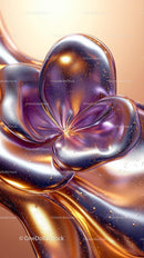 Shiny Metallic Balloons in Gold and Purple for Celebration and Party