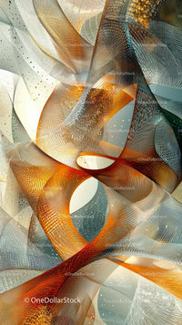 Colorful Abstract Digital Art with Flowing Mesh Shapes and Dynamic Composition