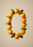 Circular arrangement of fresh oranges and lime slices