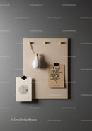 Modern Minimalist Wall Decor with Botanical Prints and Dry Plant Art