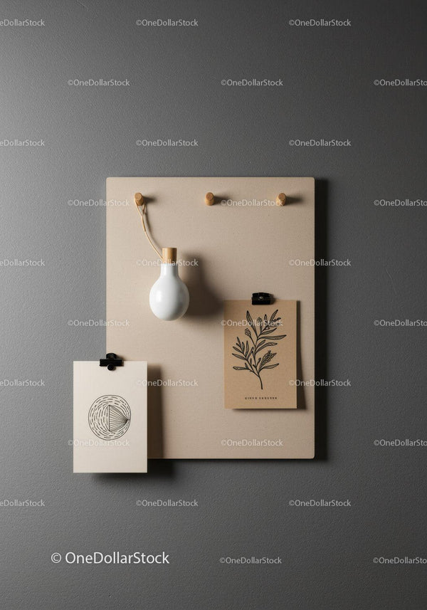 Nowoczesna minimalistyczna dekoracja ścienna z botanicznymi grafikami i suchą roślinnością
