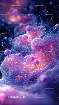 Bioluminescent Jellyfish Surrounded by Glowing Marine Life in Underwater Scene
