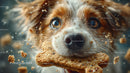 Close-up of a Cute Puppy with Crumbs on its Face