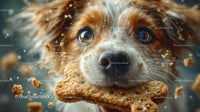Close-up of a Cute Puppy with Crumbs on its Face