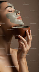 Woman Relaxing During Facial Mask Application in Spa Setting