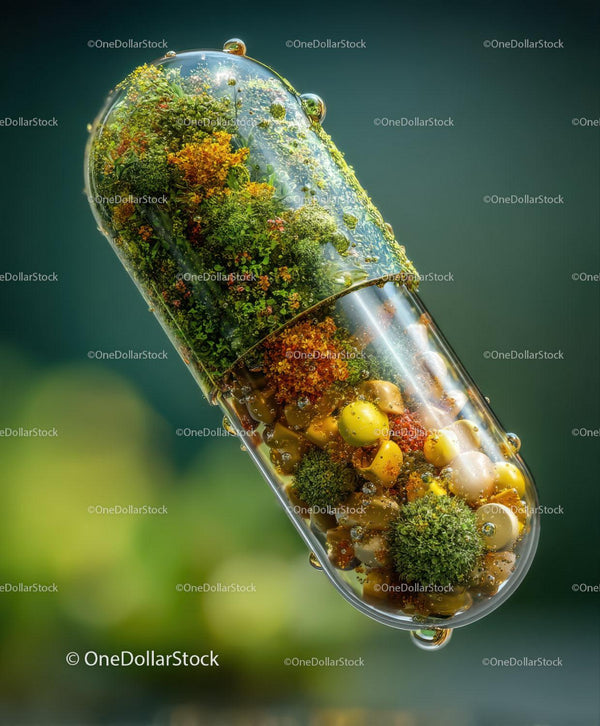 Transparent Capsule With Natural Greenery Inside