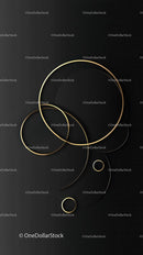 Elegant Gold Rings on Black Background for Luxury Design