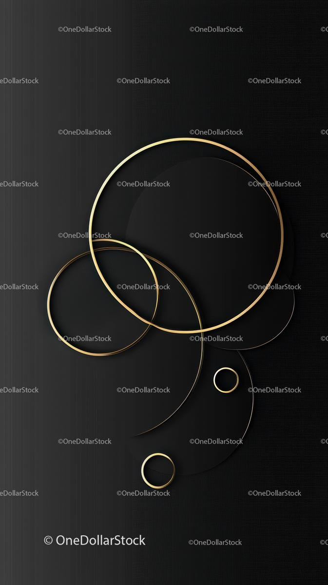 Eleganckie złote pierścionki na czarnym tle dla luksusowego designu