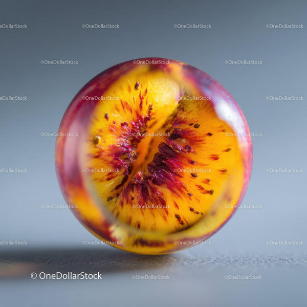 Close-up of Juicy Ripe Peach with Vibrant Colors and Fresh Texture