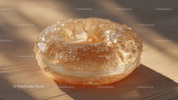 Luxurious Golden Glass Gemstone with Sparkling Glitter in Sunlight