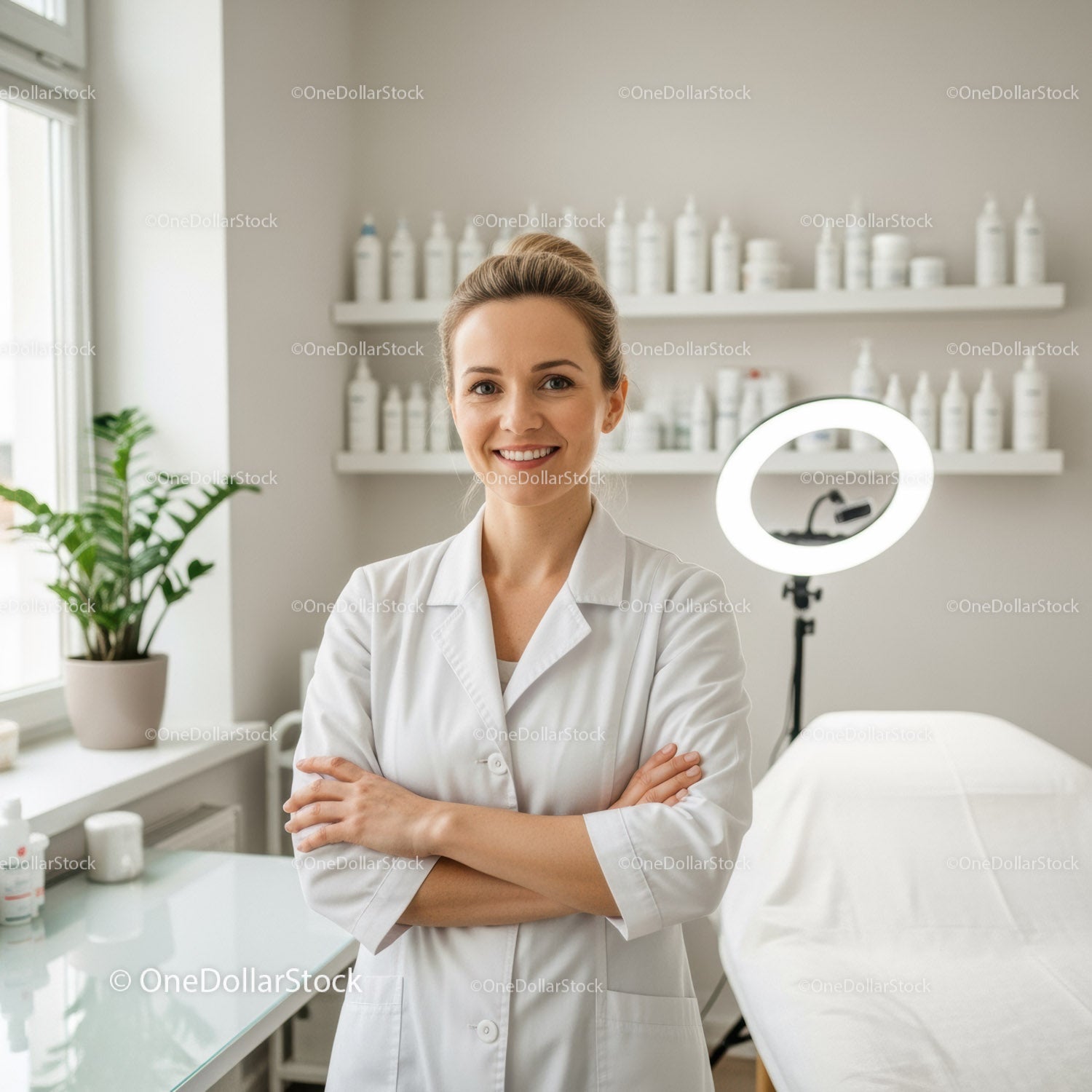 Smiling Female Healthcare Professional in Medical Office