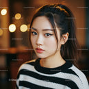 Stylish Asian Woman with Elegant Makeup in Indoor Setting
