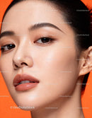 Close-up of natural makeup on smooth skin