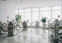 Modern Healthcare Clinic with Dialysis Machines and Patient Chairs