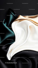 Elegant Silk and Satin Fabrics in Black Silver and Gold