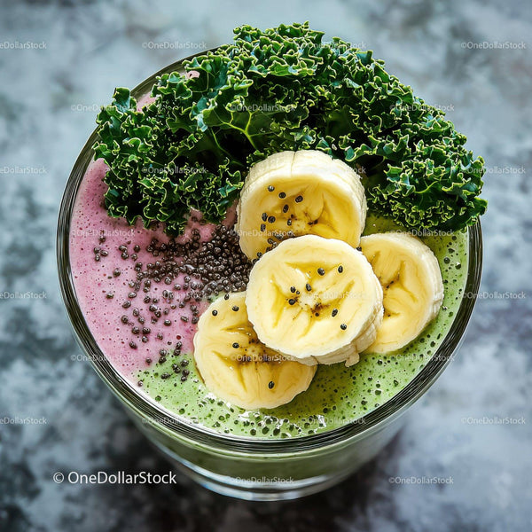 Vibrant Banana and Matcha Green Smoothie with Chia Seeds