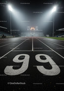 Nighttime View of an Empty Outdoor Running Track