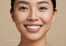 Close up of smiling young woman with smooth skin