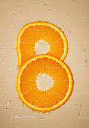 Fresh Orange Slices Floating in Sparkling Water