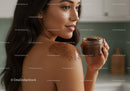 Woman Applying Chocolate Body Scrub for Smooth Skin and Relaxation