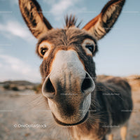 Close-up of a Donkey Animal Portrait in Natural Light