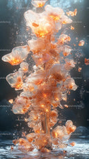 Vivid Explosion of Transparent Jellyfish in Oceanic Environment