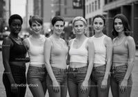 Diverse women united standing together outdoors