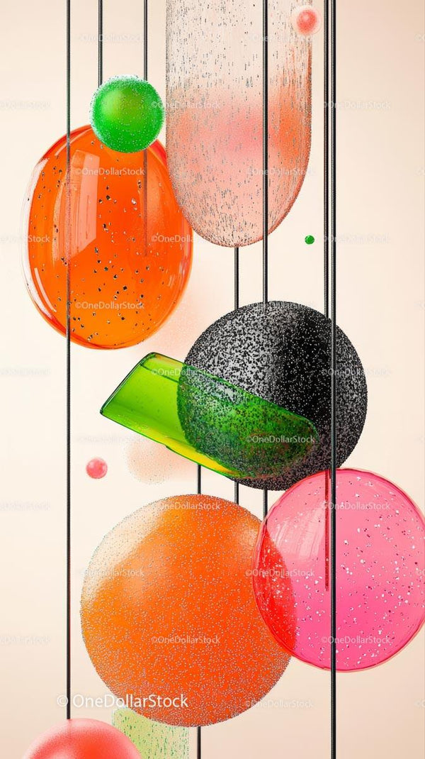 Colorful Geometric Spheres and Shapes for Modern Interior Decor