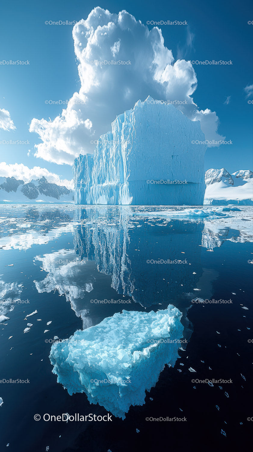Majestic Melting Iceberg in Remote Polar Landscape
